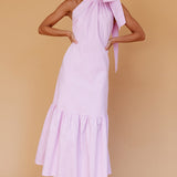 Cruise Shoulder Tie Maxi Dress Lilac