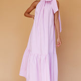 Cruise Shoulder Tie Maxi Dress Lilac