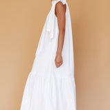 Cruise Shoulder Tie Maxi Dress White