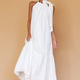 Cruise Shoulder Tie Maxi Dress White