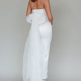 Always And Forever Bow Back Midi Dress White