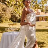 Always And Forever Bow Back Midi Dress White