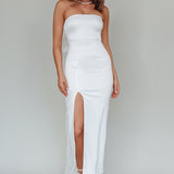 Always And Forever Bow Back Midi Dress White