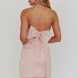 Always And Forever Back Bow Mini Dress Blush
