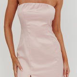 Always And Forever Back Bow Mini Dress Blush