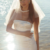 Always And Forever Back Bow Mini Dress White