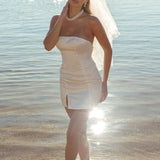 Always And Forever Back Bow Mini Dress White