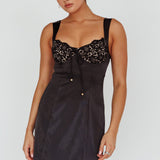 Ti Amo Lace Bust Mini Dress Black