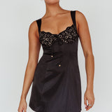 Ti Amo Lace Bust Mini Dress Black