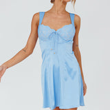 Ti Amo Lace Bust Mini Dress Blue