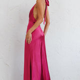 Oasis Diamante Halterneck Maxi Dress Fuchsia