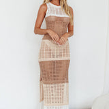 Wild Thing Crochet Maxi Dress Beige