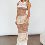 Wild Thing Crochet Maxi Dress Beige
