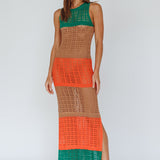 Wild Thing Crochet Maxi Dress Green