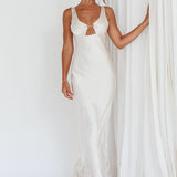 Blushing Beauty Horsebit Accent Maxi Dress Champagne