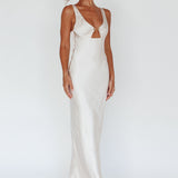 Blushing Beauty Horsebit Accent Maxi Dress Champagne