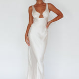 Blushing Beauty Horsebit Accent Maxi Dress Champagne