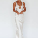 Blushing Beauty Horsebit Accent Maxi Dress Champagne