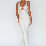 Blushing Beauty Horsebit Accent Maxi Dress Champagne