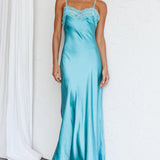 East Coast Lace Bust Midi Dress Aqua Blue