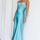East Coast Lace Bust Midi Dress Aqua Blue