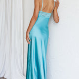 East Coast Lace Bust Midi Dress Aqua Blue