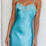 East Coast Lace Bust Midi Dress Aqua Blue