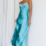 East Coast Lace Bust Midi Dress Aqua Blue