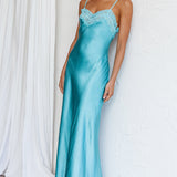 East Coast Lace Bust Midi Dress Aqua Blue