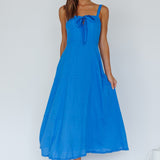 Sublime Tied Neckline Midi Dress Blue