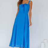 Sublime Tied Neckline Midi Dress Blue