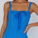 Sublime Tied Neckline Midi Dress Blue