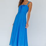 Sublime Tied Neckline Midi Dress Blue