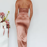 Fayth Split Open Wrap Maxi Dress Bronze