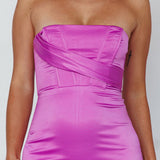 Still Mine Strapless Midi Dress Purple