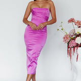 Still Mine Strapless Midi Dress Purple
