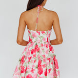 Horizons Frill Trim Mini Dress Floral Pink