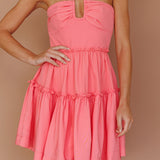 Horizons Frill Trim Mini Dress Pink