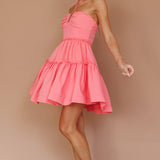 Horizons Frill Trim Mini Dress Pink