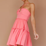 Horizons Frill Trim Mini Dress Pink