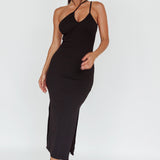 Planets Align Double Strap Midi Dress Black