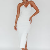 Planets Align Double Strap Midi Dress White