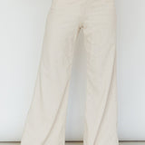 Lyris Button Detail Wide Leg Pants Natural