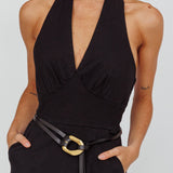 Hilaria Halterneck Jumpsuit Black