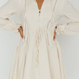 Waverly Long Sleeve Mini Dress Beige