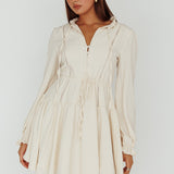 Waverly Long Sleeve Mini Dress Beige