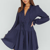 Waverly Long Sleeve Mini Dress Navy