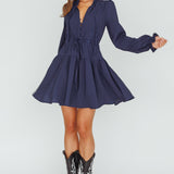 Waverly Long Sleeve Mini Dress Navy
