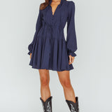 Waverly Long Sleeve Mini Dress Navy