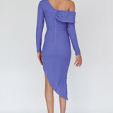 Annalora One-Shoulder Long Sleeve Midi Dress Blue